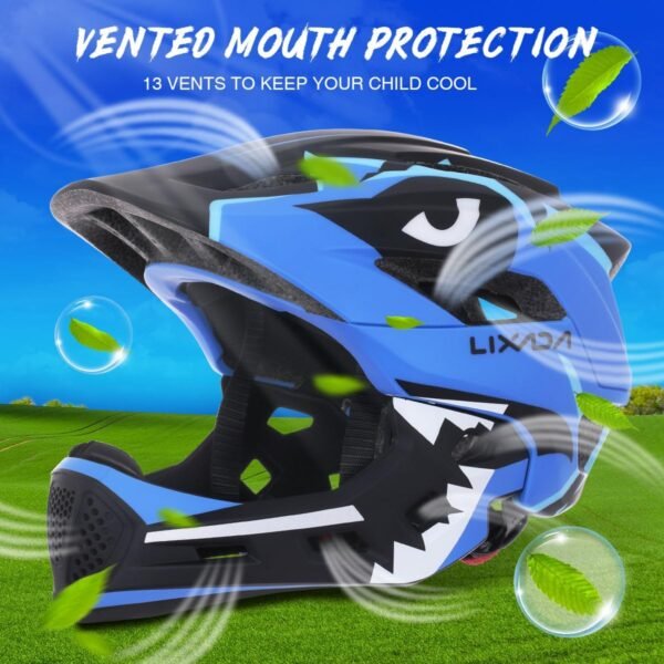 Lixada Kids Full Face Helmet Detachable Full Face Kids Bike Helmet Children Sports Safety Helmet for Cycling Skateboarding Roller Skating