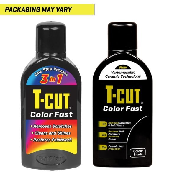 T-Cut 3 in 1 Color Fast Paintwork Restorer Car Polish, Black, 500 ml