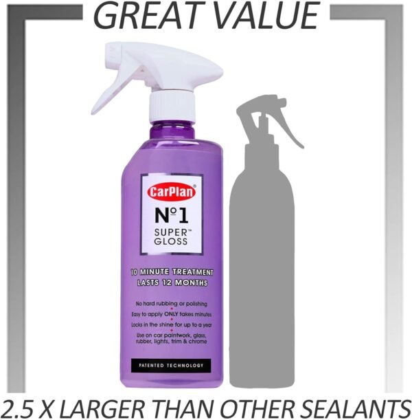 CarPlan No.1 Super Gloss, Dust Dirt Protection Car Care Cleaner, 600 ml