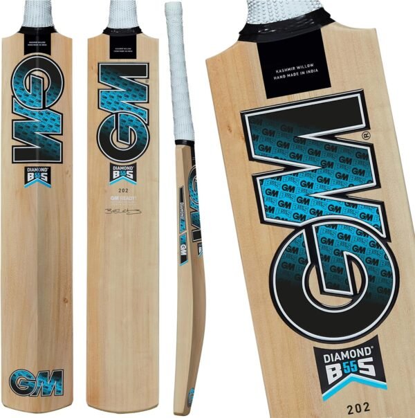 Gunn & Moore GM Cricket Bat - Kashmir Willow - HEX Grip - Available in Various Grades & Sizes for Children to Full Size